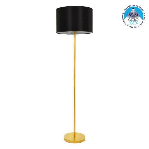 GLOBOSTAR® ASHLEY 00825 Μοντέρνο Επιδαπέδιο Φωτιστικό με Ντουί 1 x E27 AC 220-240V IP20 - Μαύρο & Χρυσό - Μ40 x Π40 x Υ148cm