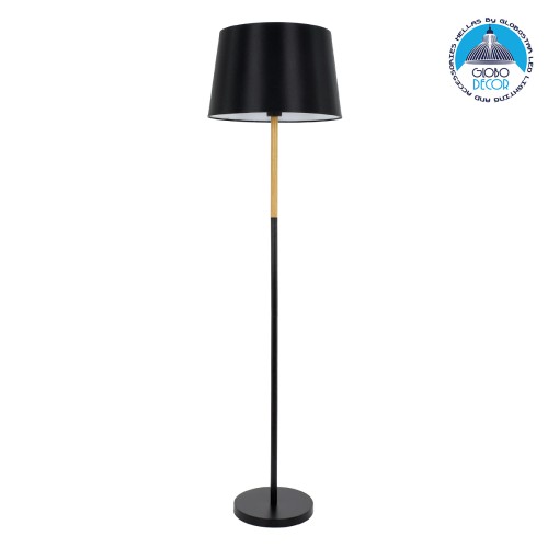 GLOBOSTAR® CEDAR 00827 Μοντέρνο Επιδαπέδιο Φωτιστικό με Ντουί 1 x E27 AC 220-240V IP20 - Μαύρο & Μπεζ - Μ40 x Π40 x Υ148cm
