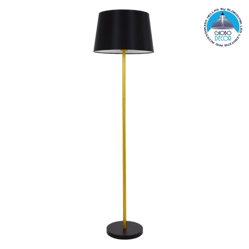 GLOBOSTAR® CEDAR 00829 Μοντέρνο Επιδαπέδιο Φωτιστικό με Ντουί 1 x E27 AC 220-240V IP20 - Μαύρο & Χρυσό - Μ40 x Π40 x Υ148cm