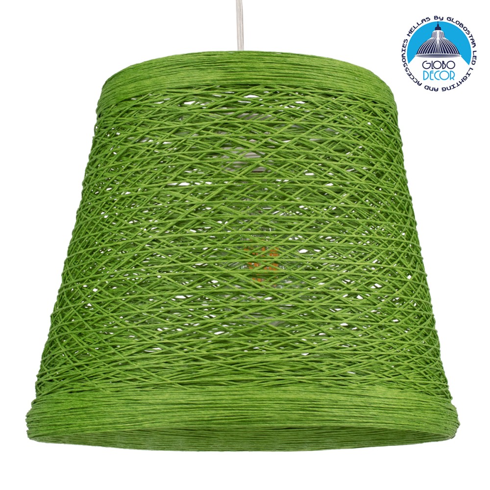 GLOBOSTAR® PLAYROOM 00864 Vintage Κρεμαστό Φωτιστικό Οροφής με Ντουί 1 x E27 AC 220-240V IP20 - Πράσινο - Μ32 x Π32 x Υ27cm