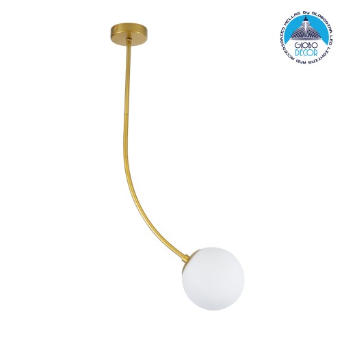 GLOBOSTAR® DRIZZLE 00921 Μοντέρνο Φωτιστικό Οροφής με Ντουί 1 x E27 AC 220-240V IP20 - Λευκό & Χρυσό - Μ15 x Π15 x Υ100cm