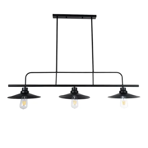 GLOBOSTAR® REGAL 01009 Vintage Φωτιστικό Οροφής με Ντουί 3 x E27 AC 220-240V IP20 - Μαύρο - Μ110 x Π26 x Υ75cm