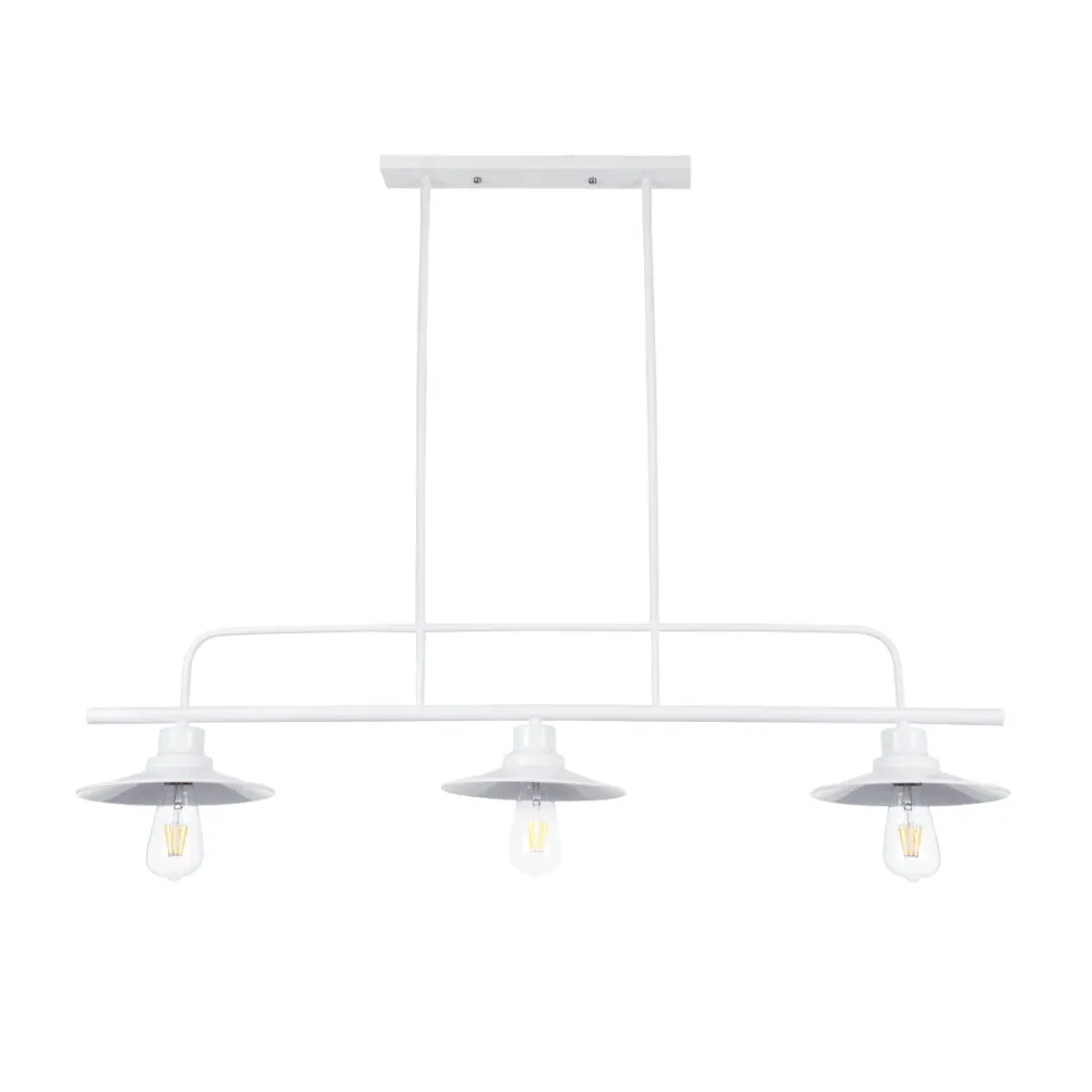 GLOBOSTAR® REGAL 01010 Vintage Φωτιστικό Οροφής με Ντουί 3 x E27 AC 220-240V IP20 - Λευκό - Μ110 x Π26 x Υ75cm