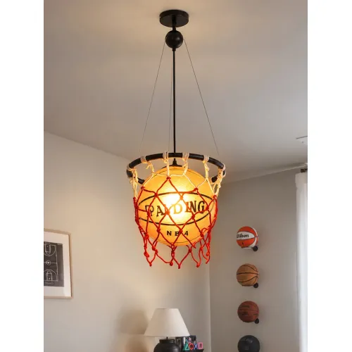 GLOBOSTAR® NBA 01027 Μοντέρνο Κρεμαστό Φωτιστικό Οροφής με Ντουί 1 x E27 AC 220-240V IP20 - Πορτοκαλί & Κόκκινο - Μ32 x Π32 x Υ28cm