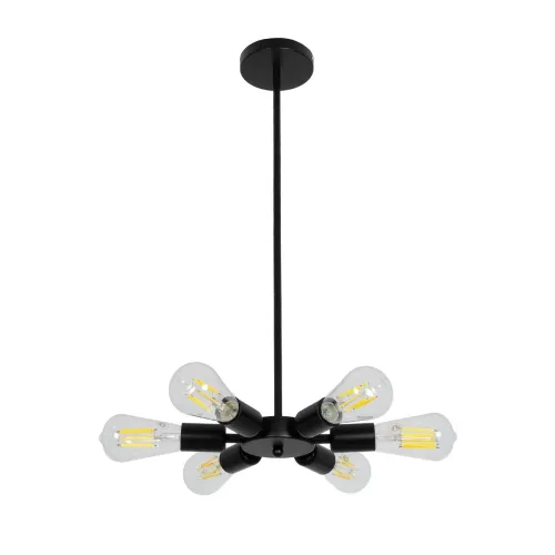 GLOBOSTAR® CONFOR 01036 Μοντέρνο Φωτιστικό Οροφής με Ντουί 6 x E27 AC 220-240V IP20 - Μαύρο - Μ26 x Π26 x Υ4cm