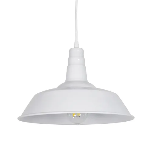 GLOBOSTAR® RAY 01043 Vintage Κρεμαστό Φωτιστικό Οροφής με Ντουί 1 x E27 AC 220-240V IP20 - Λευκό - Μ36 x Π36 x Υ25cm