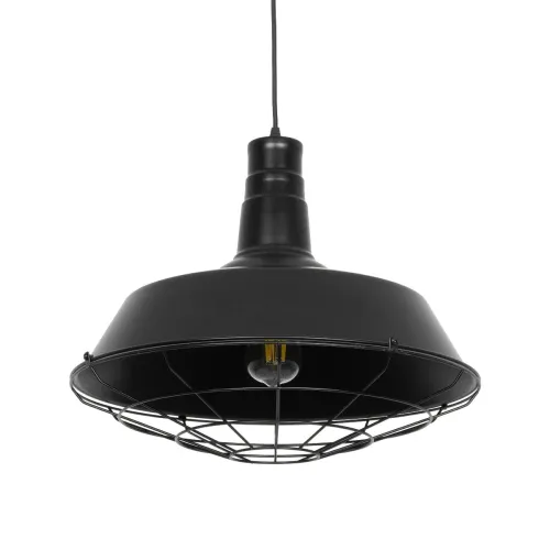 GLOBOSTAR® RAY 01048 Vintage Κρεμαστό Φωτιστικό Οροφής με Ντουί 1 x E27 AC 220-240V IP20 - Μαύρο - Μ46 x Π46 x Υ39cm