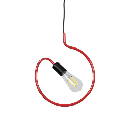 GLOBOSTAR® LIBBY 01095-1 Παιδικό Κρεμαστό Φωτιστικό Οροφής με Ντουί 1 x E27 AC 220-240V IP20 - Κόκκινο - Μ28 x Π4 x Υ34cm