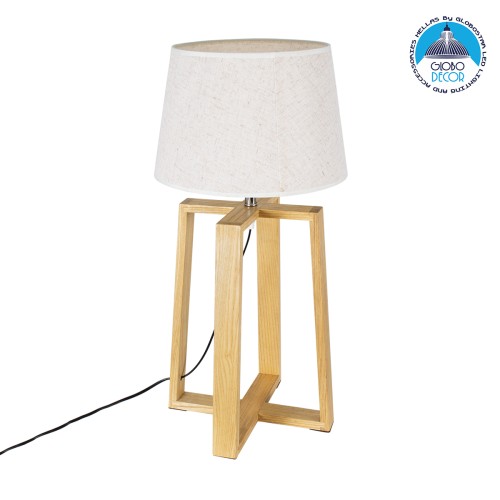 GLOBOSTAR® SQUID 01265 Μοντέρνο Επιτραπέζιο Φωτιστικό Πορτατίφ με Ντουί 1 x E27 AC 220-240V IP20 - Μπεζ - Μ30 x Π30 x Υ63cm