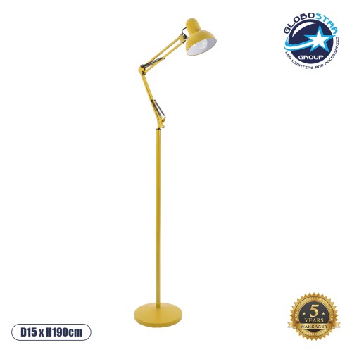GLOBOSTAR® AUDREY 01472 Μοντέρνο Επιδαπέδιο Φωτιστικό με Ντουί 1 x E27 AC 220-240V IP20 - Κίτρινο - Μ15 x Π15 x Υ190cm