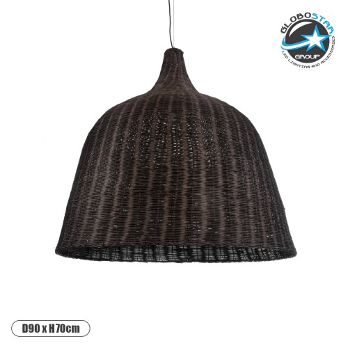 GLOBOSTAR® BAHAMAS 01569 Boho Κρεμαστό Φωτιστικό Οροφής με Ντουί 1 x E27 AC 220-240V IP20 - Καφέ - Μ90 x Π90 x Y90cm