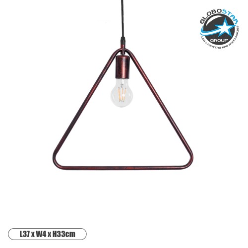 GLOBOSTAR® DELTA 01581 Μοντέρνο Κρεμαστό Φωτιστικό Οροφής με Ντουί 1 x E27 AC 220-240V IP20 - Χάλκινο - Μ37 x Π4 x Υ33cm