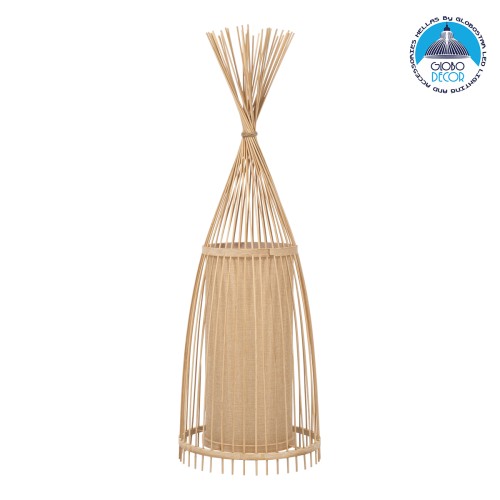 GLOBOSTAR® AZORES 01753 Boho Επιδαπέδιο Φωτιστικό με Ντουί 1 x E27 AC 220-240V IP20 - Μπεζ - Μ30 x Π30 x Υ90cm