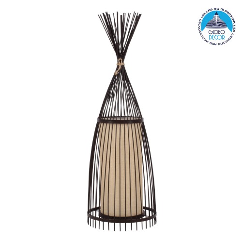 GLOBOSTAR® AZORES 01754 Boho Επιδαπέδιο Φωτιστικό με Ντουί 1 x E27 AC 220-240V IP20 - Καφέ & Μπεζ - Μ30 x Π30 x Υ90cm