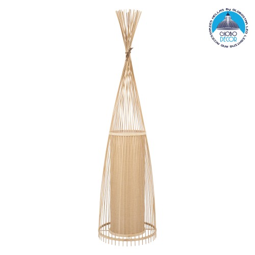 GLOBOSTAR® AZORES 01755 Boho Επιδαπέδιο Φωτιστικό με Ντουί 1 x E27 AC 220-240V IP20 - Μπεζ - Μ40 x Π40 x Υ150cm