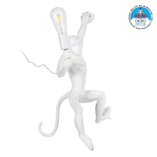GLOBOSTAR® APES 01805 Μοντέρνο Φωτιστικό Τοίχου - Απλίκα με Ντουί 1 x E27 AC 220-240V IP20 - Λευκό - Μ34 x Π31 x Υ61cm