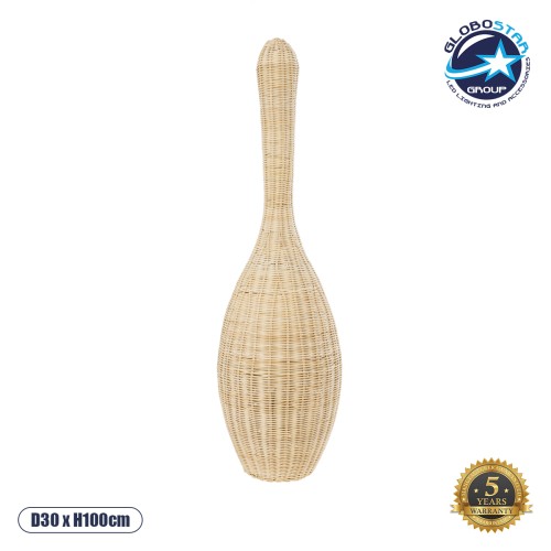 GLOBOSTAR® PARADIS 01843 Boho Επιδαπέδιο Φωτιστικό με Ντουί 1 x E27 AC 220-240V IP20 - Μπεζ - Μ30 x Π30 x Υ100cm