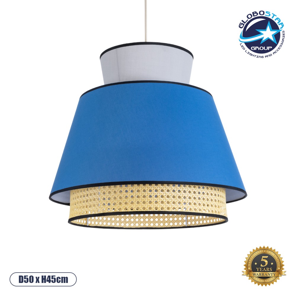 GLOBOSTAR® SAIGE 01918 Boho Κρεμαστό Φωτιστικό Οροφής με Ντουί 1 x E27 AC 220-240V IP20 - Πολύχρωμο - Μ50 x Π50 x Υ45cm