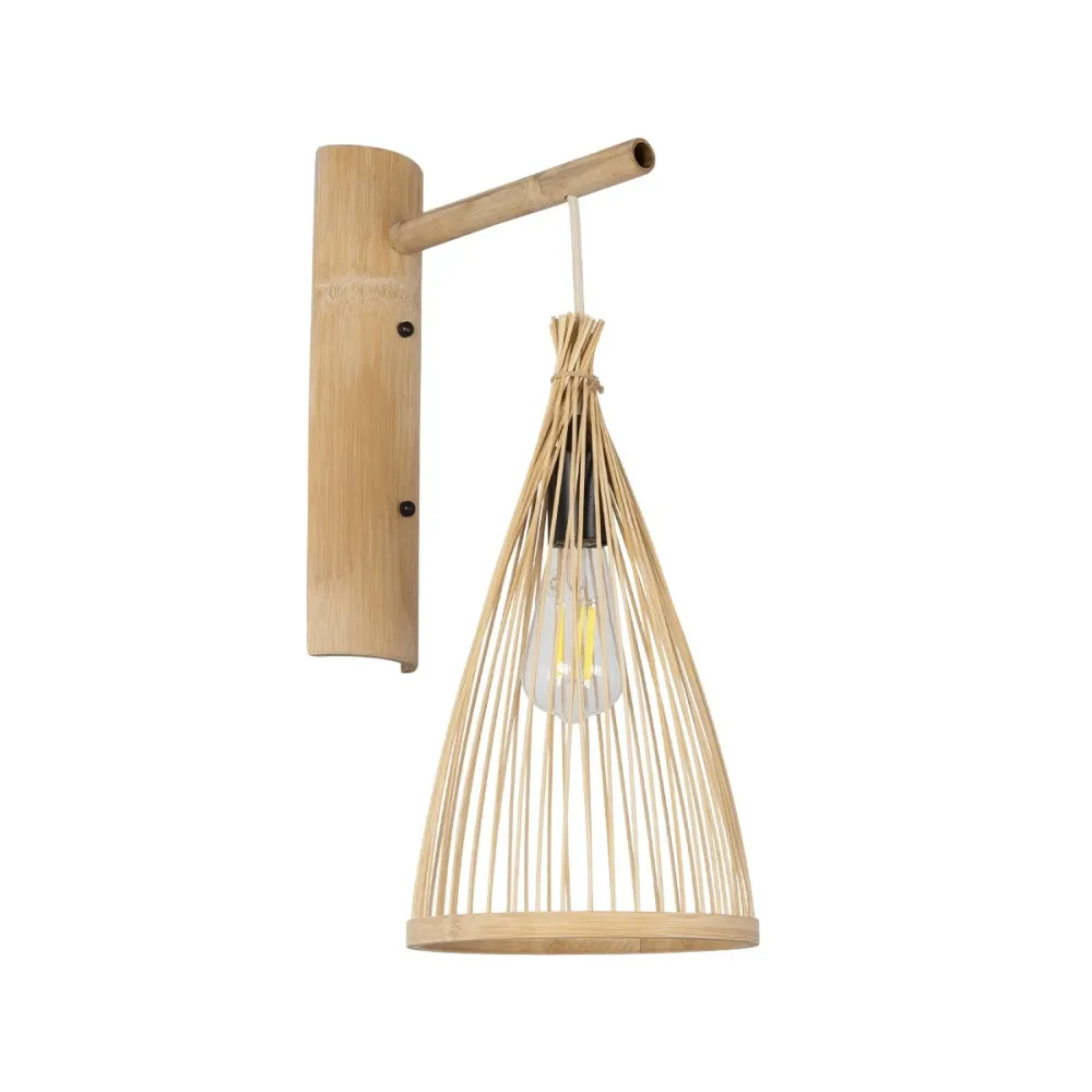 GLOBOSTAR® ARIDA 01970 Boho Φωτιστικό Τοίχου - Απλίκα με Ντουί 1 x E27 AC 220-240V IP20 - Μπεζ - Μ21 x Π30 x Υ55cm