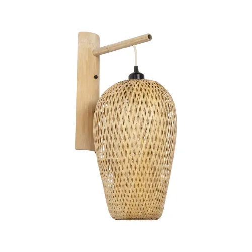 GLOBOSTAR® SELVA 01977 Boho Φωτιστικό Τοίχου - Απλίκα με Ντουί 1 x E27 AC 220-240V IP20 - Μπεζ - Μ24 x Π32 x Υ56cm
