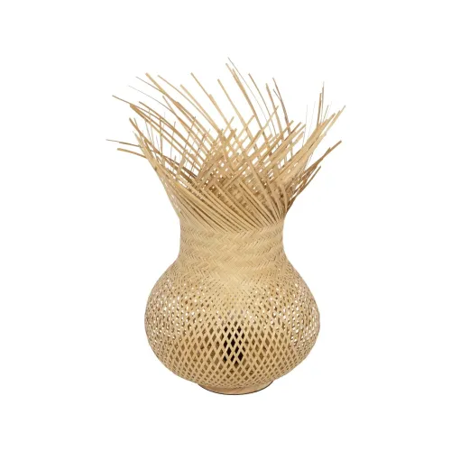 GLOBOSTAR® FARAH 01980 Boho Επιτραπέζιο Φωτιστικό Πορτατίφ με Ντουί 1 x E27 AC 220-240V IP20 - Μπεζ - Μ30 x Π30 x Υ46cm