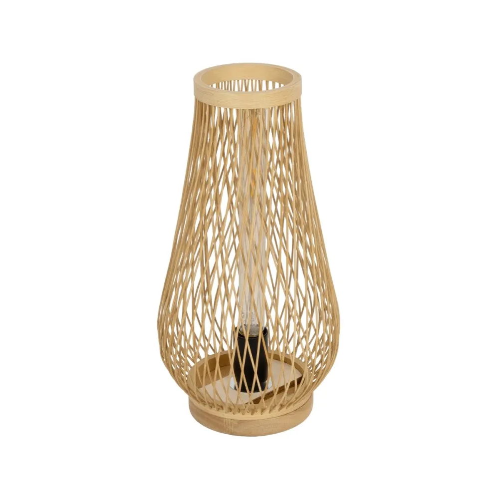 GLOBOSTAR® ARIDA 01982 Boho Επιτραπέζιο Φωτιστικό Πορτατίφ με Ντουί 1 x E27 AC 220-240V IP20 - Μπεζ - Μ20 x Π20 x Υ38.5cm