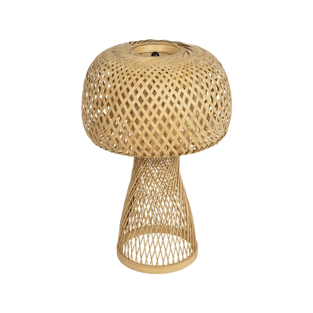 GLOBOSTAR® SELVA 01995 Boho Επιτραπέζιο Φωτιστικό Πορτατίφ με Ντουί 1 x E27 AC 220-240V IP20 - Μπεζ - Μ30 x Π30 x Υ45cm