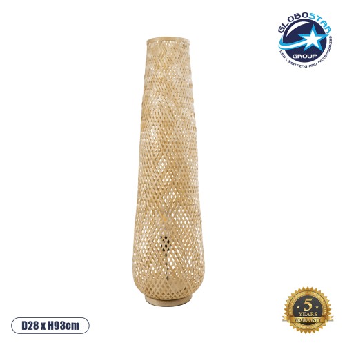 GLOBOSTAR® MAMIZU 02109 Boho Επιδαπέδιο Φωτιστικό με Ντουί 1 x E27 AC 220-240V IP20 - Μπεζ - Μ28 x Π28 x Υ93cm