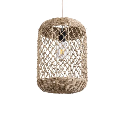GLOBOSTAR® ECUADOR 02117 Boho Κρεμαστό Φωτιστικό Οροφής με Ντουί 1 x E27 AC 220-240V IP20 - Μπεζ - Μ28 x Π28 x Υ40cm