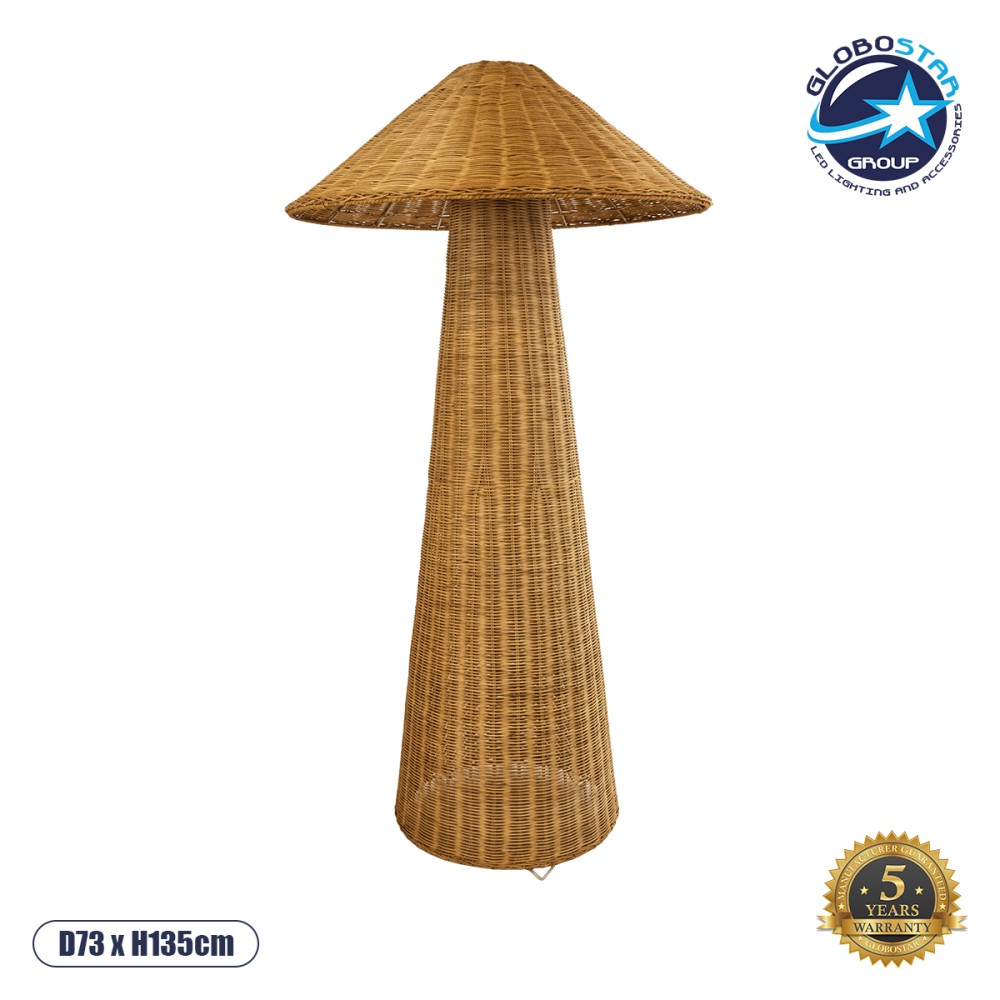 GLOBOSTAR® PERU 02235 Boho Επιδαπέδιο Φωτιστικό με Ντουί 1 x E27 AC 220-240V IP20 - Μπεζ - Μ73 x Π73 x Υ135cm