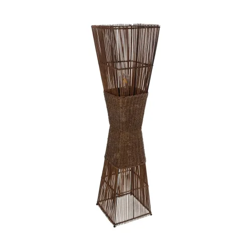 GLOBOSTAR® PALMA 02275 Boho Επιδαπέδιο Φωτιστικό με Ντουί 2 x E27 AC 220-240V IP20 - Καφέ - Μ30 x Π30 x Υ130cm