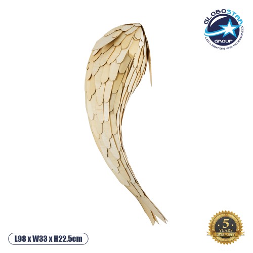 GLOBOSTAR® GOURAMI 02359 Boho Φωτιστικό Τοίχου - Απλίκα με Ντουί 1 x E27 AC 220-240V IP20 - Μπεζ - Μ98 x Π33 x Υ22.5cm