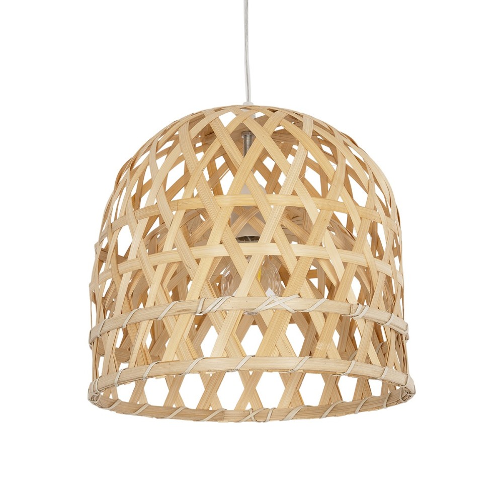 GLOBOSTAR® MANGEA 00715 Boho Κρεμαστό Φωτιστικό Οροφής με Ντουί 1 x E27 AC 220-240V IP20 - Μπεζ - Μ32 x Π32 x Υ30cm