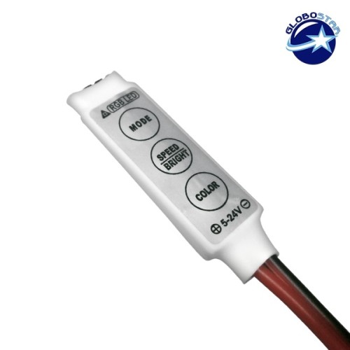 LED RGB Controller με Καλώδιο 5v (30w) - 12v (72w) - 24v (144w) DC GloboStar 77412