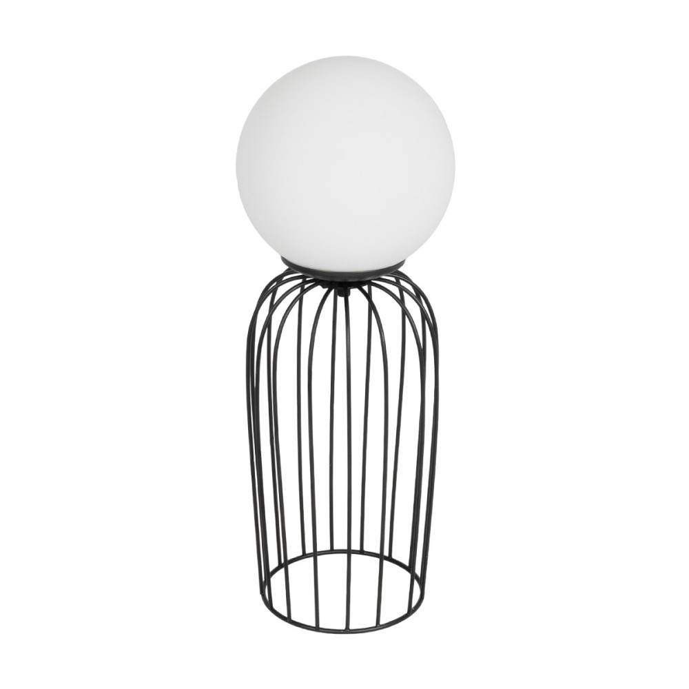 GLOBOSTAR® KAZAF 203-0295 Μοντέρνο Επιτραπέζιο Φωτιστικό Πορτατίφ με Ντουί 1 x E27 AC 220-240V IP20 - Μαύρο & Λευκό - Μ16 x Π16 x Υ40cm