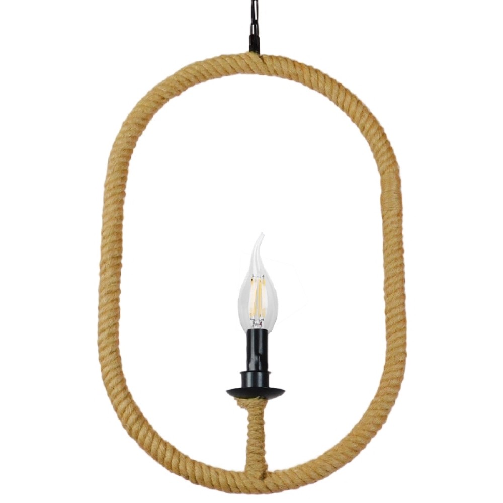 GLOBOSTAR® LINDELL 10001142 Vintage Κρεμαστό Φωτιστικό Οροφής με Ντουί 1 x E14 AC 220-240V IP20 - Μαύρο & Μπεζ - Μ35 x Π10 x Υ53cm