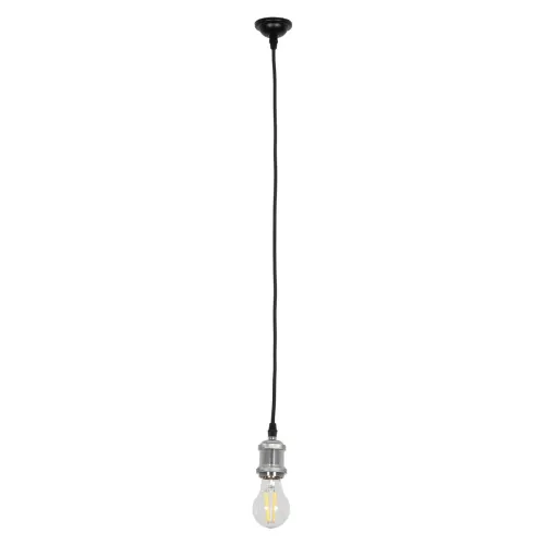 GLOBOSTAR® SUSPENS 115102 Vintage Κρεμαστό Φωτιστικό Οροφής με Ντουί 1 x E27 AC 220-240V IP20 - Ασημί & Μαύρο - Μ6.7 x Π6.7 x Y97cm