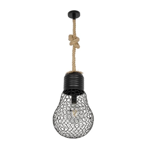 GLOBOSTAR® URBAN 999-0192 Vintage Κρεμαστό Φωτιστικό Οροφής με Ντουί 1 x E27 AC 220-240V IP20 - Μαύρο & Μπεζ - Μ28 x Π28 x Υ80cm