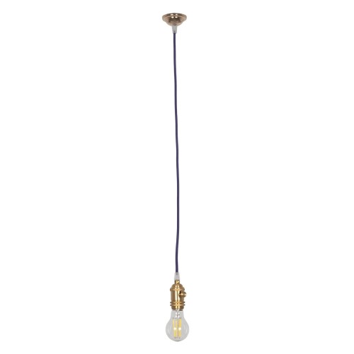 GLOBOSTAR® SUSPENS 115103 Vintage Κρεμαστό Φωτιστικό Οροφής με Ντουί 1 x E27 AC 220-240V IP20 - Χρυσό & Μωβ - Μ6.7 x Π6.7 x Y97cm
