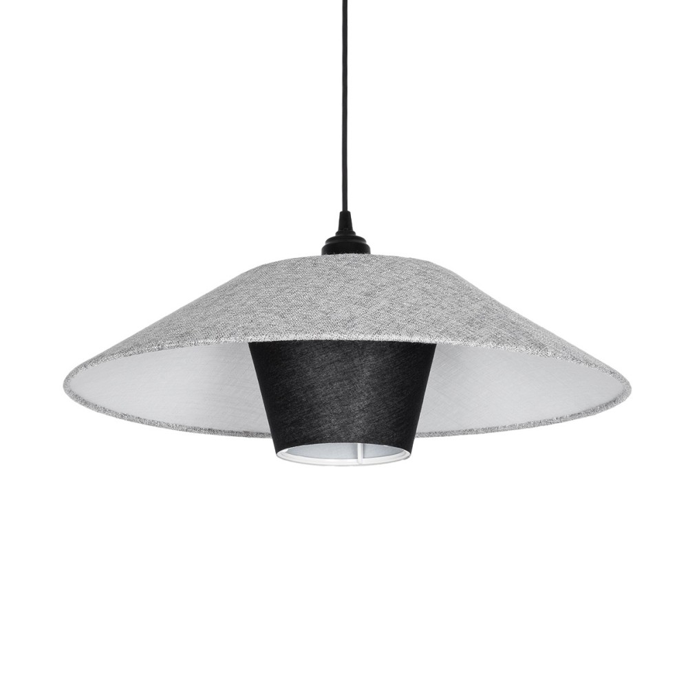GLOBOSTAR® STORM 203-0292 Μοντέρνο Κρεμαστό Φωτιστικό Οροφής με Ντουί 1 x E27 AC 220-240V IP20 - Μαύρο & Γκρί  - Μ50 x Π50 x Υ24cm