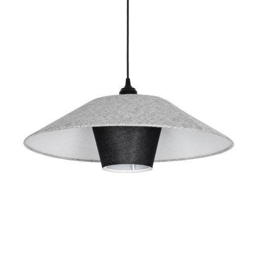 GLOBOSTAR® STORM 203-0292 Μοντέρνο Κρεμαστό Φωτιστικό Οροφής με Ντουί 1 x E27 AC 220-240V IP20 - Μαύρο & Γκρί  - Μ50 x Π50 x Υ24cm