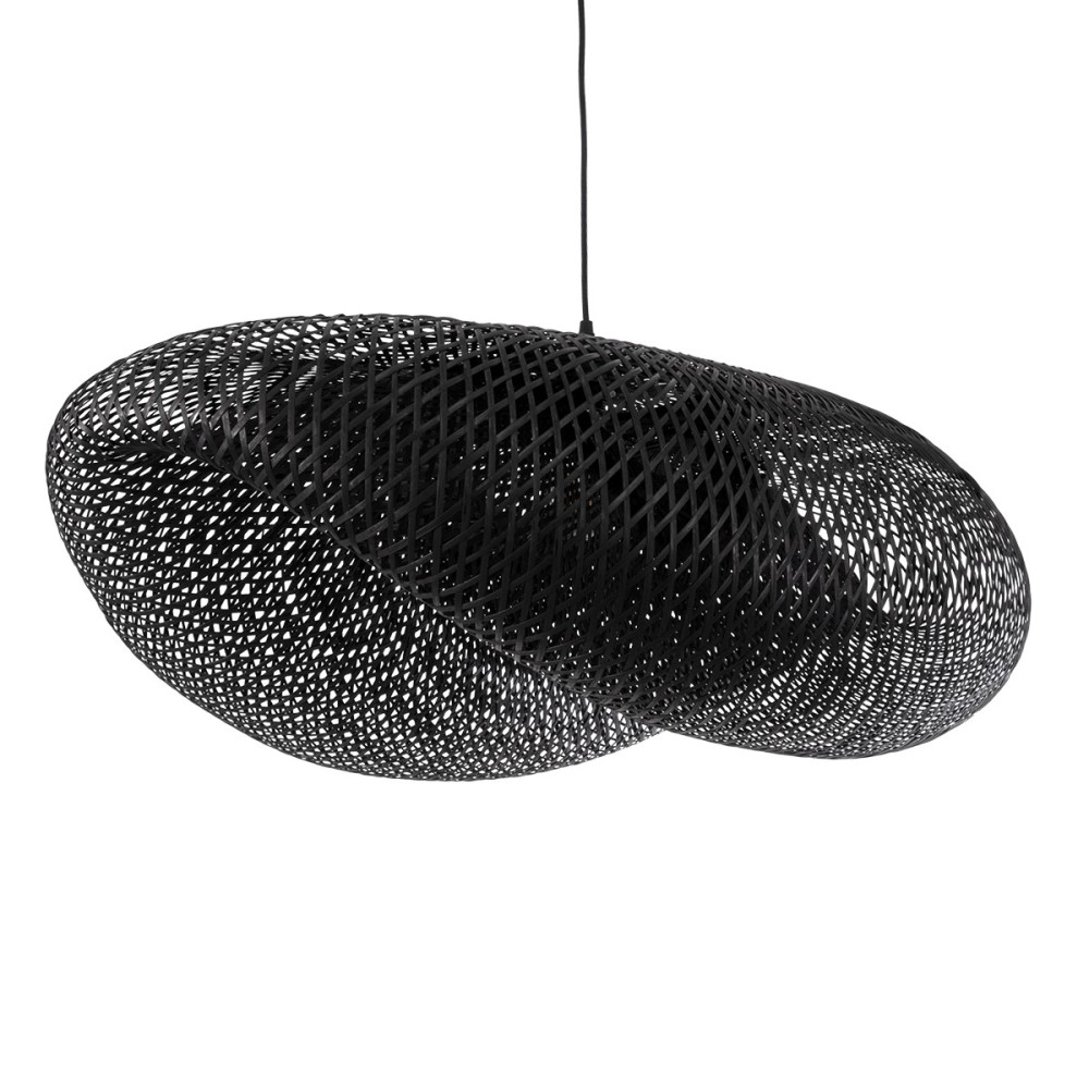 GLOBOSTAR® MEXICO 02203 Boho Κρεμαστό Φωτιστικό Οροφής με Ντουί 1 x E27 AC 220-240V IP20 - Μαύρο - Μ100 x Π62 x Υ33cm