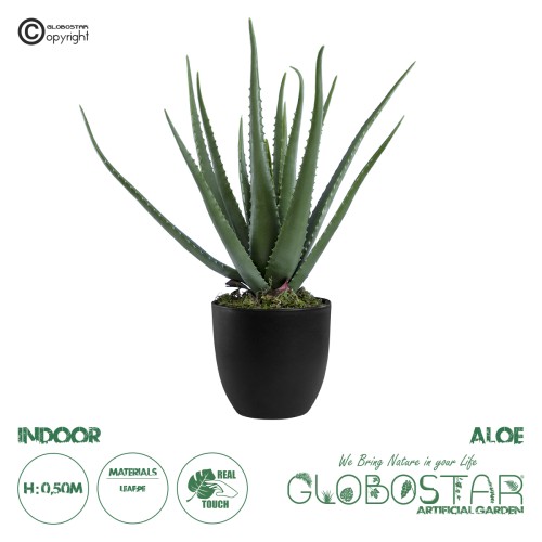 GloboStar® Artificial Garden ALOE 20065 Τεχνητό Διακοσμητικό Φυτό Αλόη Υ50cm