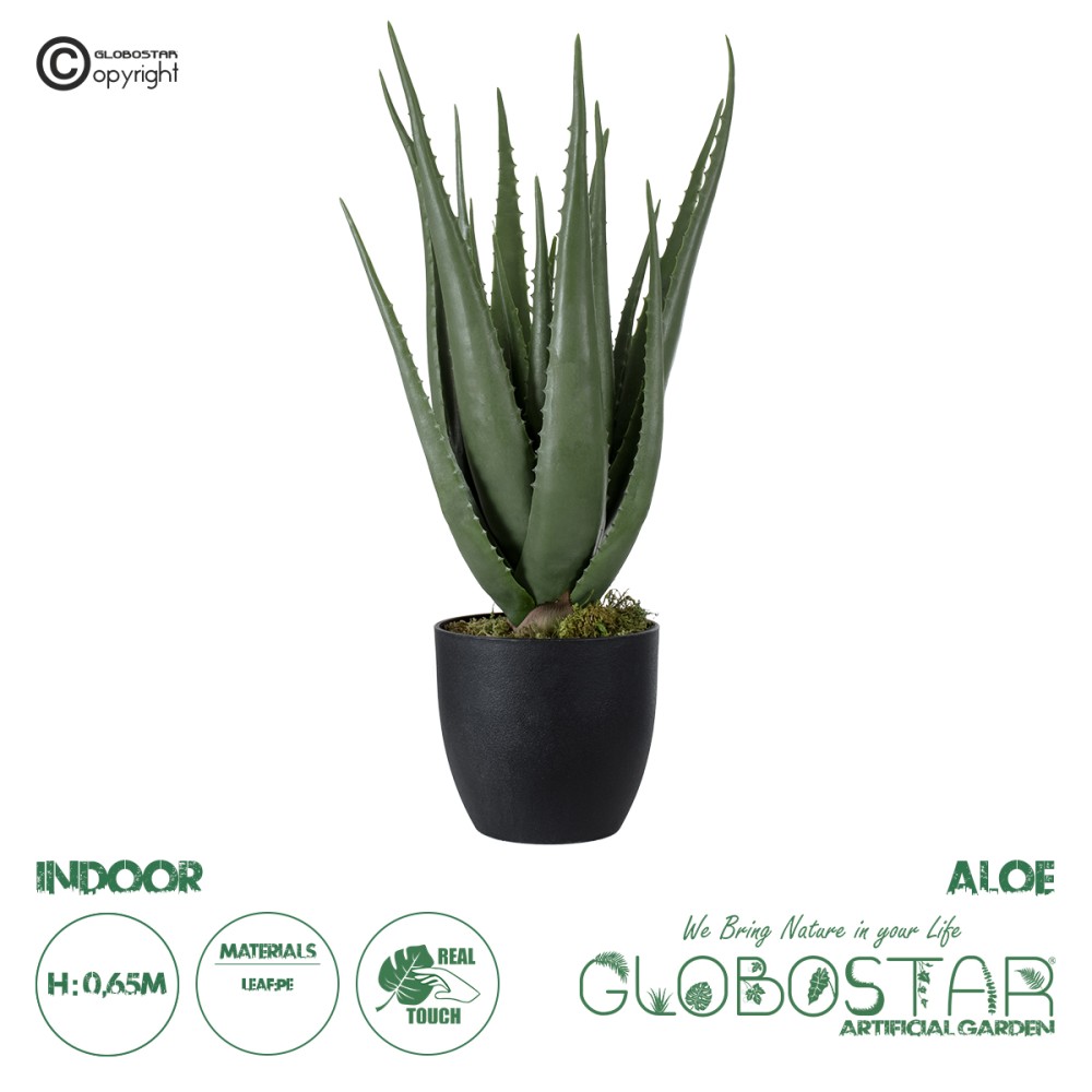 GloboStar® Artificial Garden ALOE 20066 Τεχνητό Διακοσμητικό Φυτό Αλόη Υ65cm