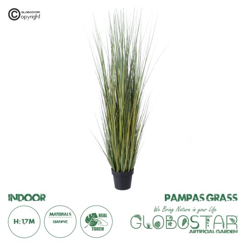 GloboStar® Artificial Garden PAMPAS GRASS 20072 Τεχνητό Διακοσμητικό Φυτό Γρασίδι της Πάμπας Υ170cm