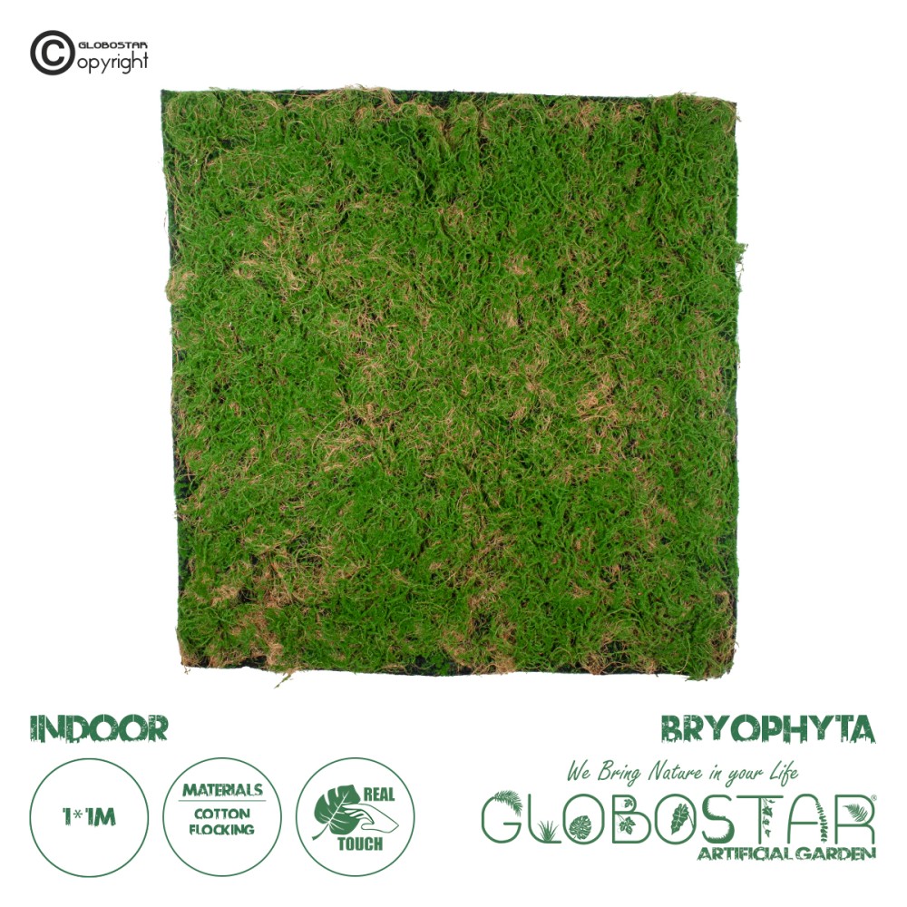GloboStar® Artificial Garden BRYOPHYTA 20144 Τεχνητό Διακοσμητικό Πάνελ Φυλλωσιάς - Κάθετος Κήπος Βρύα Μ100 x Π100 x Υ3cm