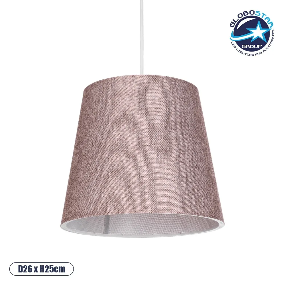GLOBOSTAR® CONEY 203-0072 Μοντέρνο Κρεμαστό Φωτιστικό Οροφής με Ντουί 1 x E27 AC 220-240V IP20 - Ροζ - Μ26 x Π26 x Υ25cm