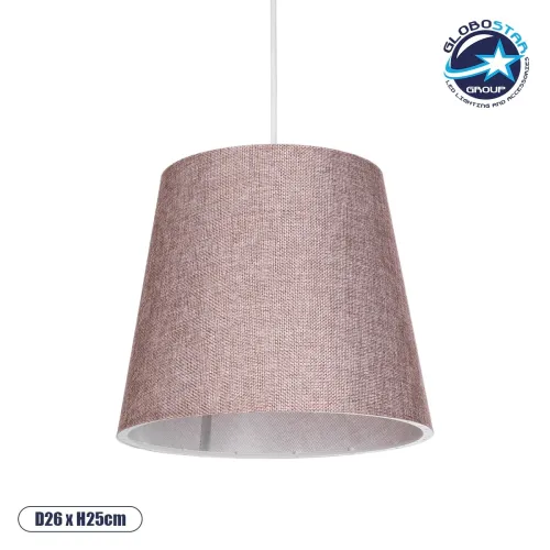 GLOBOSTAR® CONEY 203-0072 Μοντέρνο Κρεμαστό Φωτιστικό Οροφής με Ντουί 1 x E27 AC 220-240V IP20 - Ροζ - Μ26 x Π26 x Υ25cm
