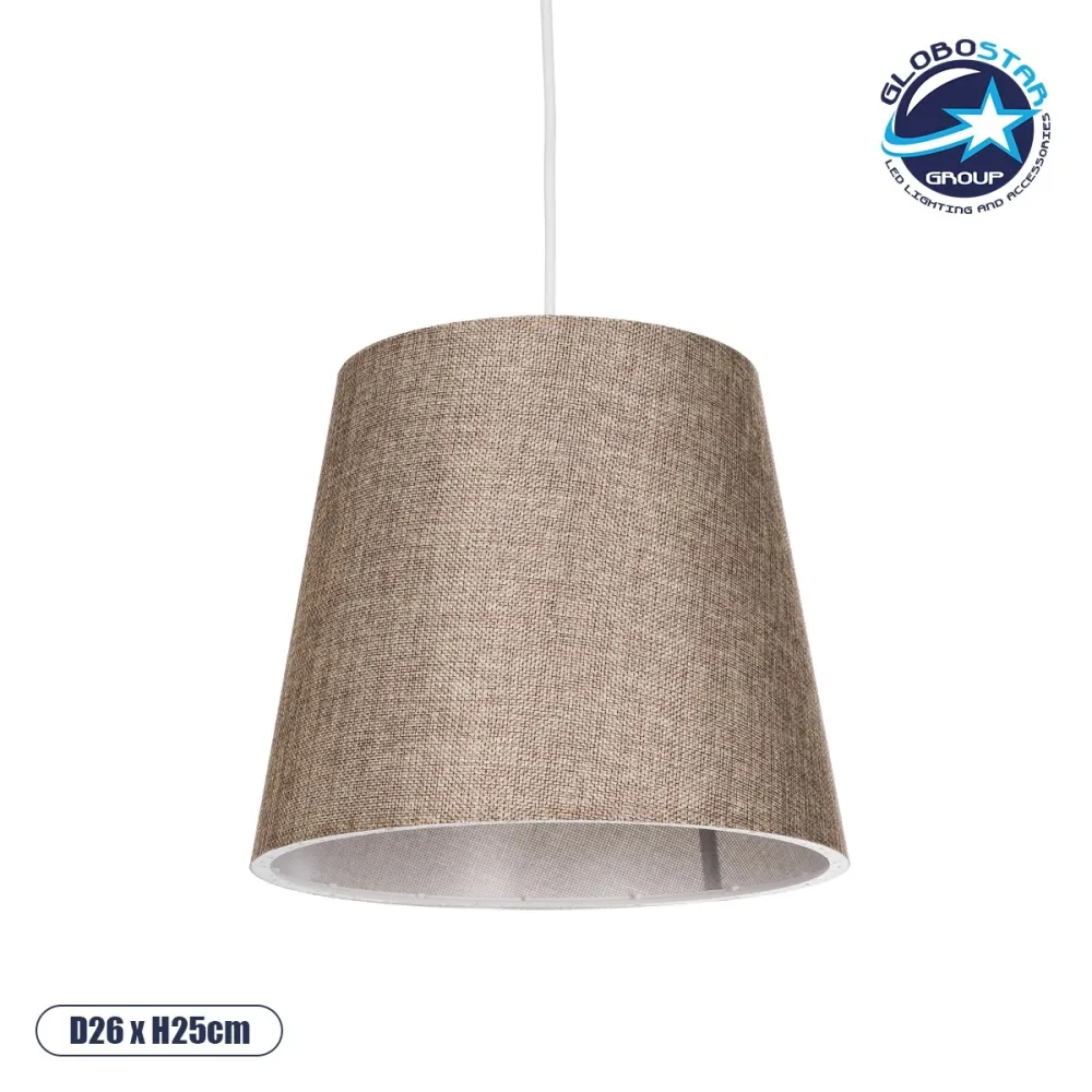 GLOBOSTAR® CONEY 203-0073 Μοντέρνο Κρεμαστό Φωτιστικό Οροφής με Ντουί 1 x E27 AC 220-240V IP20 - Καφέ - Μ26 x Π26 x Υ25cm