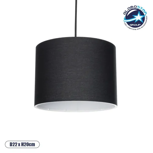 GLOBOSTAR® BLAZE 203-0109 Μοντέρνο Κρεμαστό Φωτιστικό Οροφής με Ντουί 1 x E27 AC 220-240V IP20 - Μαύρο - Μ22 x Π22 x Υ20cm